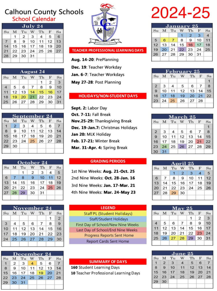 Here Is The Calhoun County School Calendar For 2024 2025