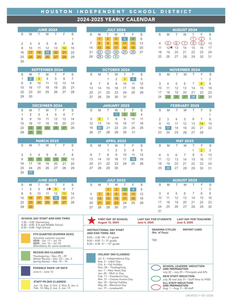 Hisd Calendar 2024 2025 Academic Calendar Erena Josephina