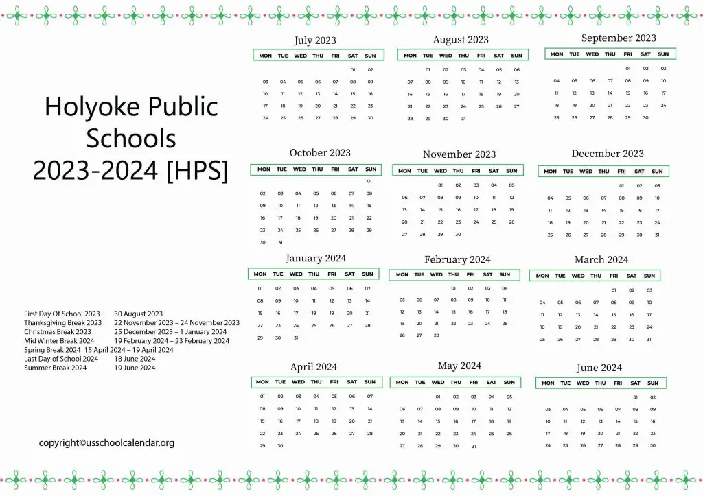 Holyoke School Calendar 2025 Fanya Jemimah