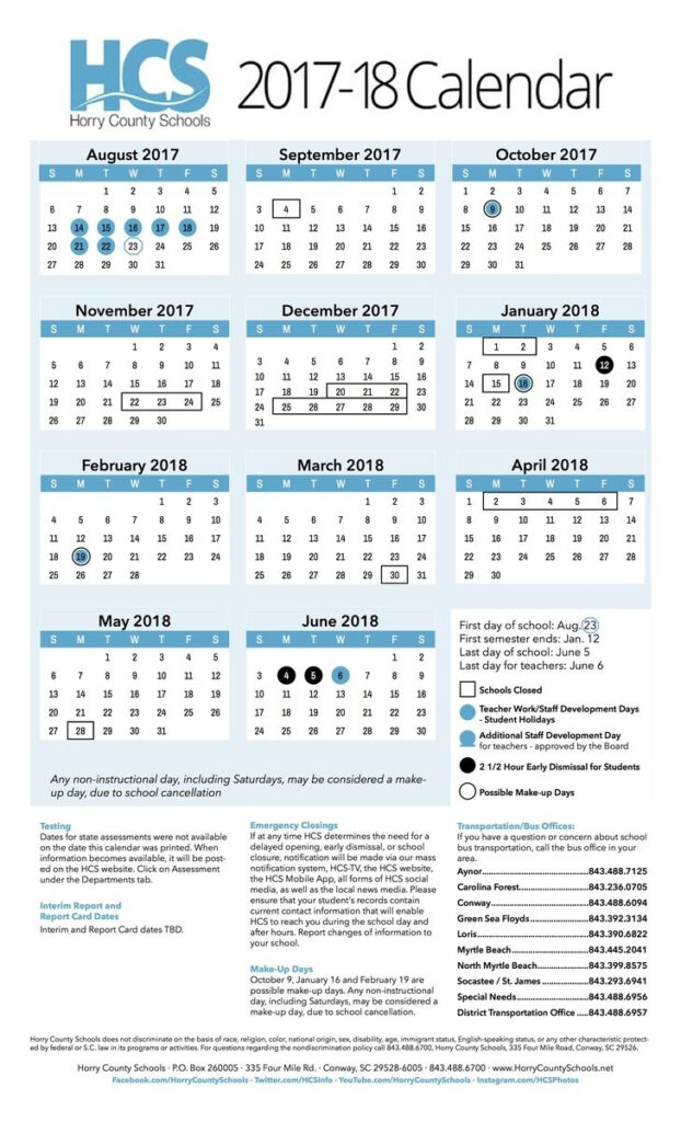 Horry County Schools Calendar 2024 Schoolcalendars