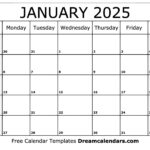 January 2025 Calendar Free Printable With Holidays And Observances