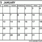 January 2025 Calendar Printable