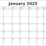 January 2025 Calendar Printable Free Free Fawne Jenifer