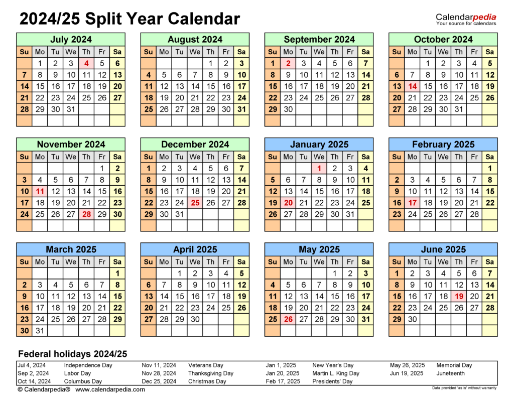 July 2024 To June 2025 Calendar A Comprehensive Guide June 2024 