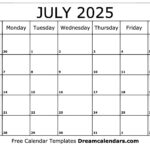 July 2025 Calendar Printable Free A Comprehensive Guide To Planning