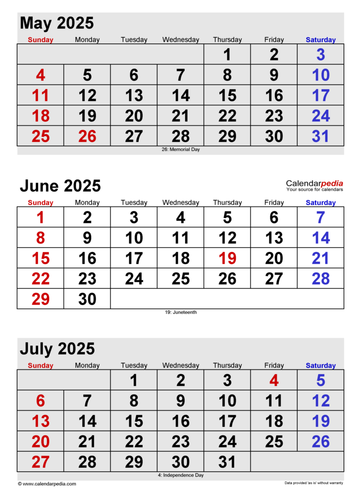 June And July 2025 Calendar A Comprehensive Overview Calendar 2025 