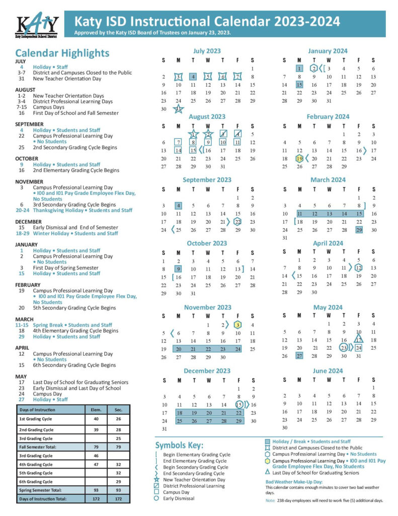 Katy Isd Calendar 2025 23 Pdf Drive Winne Matilde