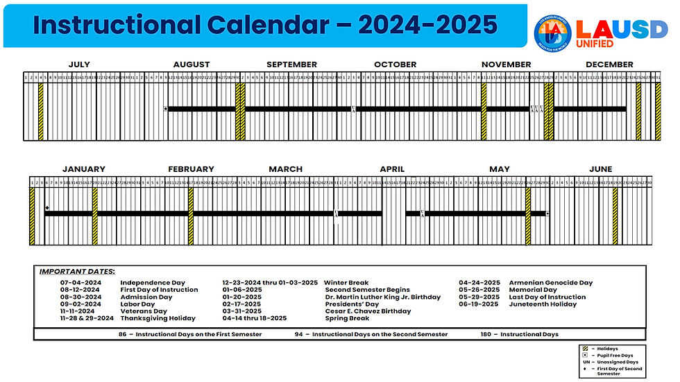 LAUSD School Calendar 2025 A Comprehensive Overview Calendar January