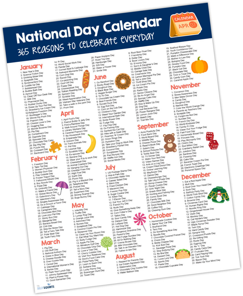 List Of National Days 2025 Printable Heather Mitchell