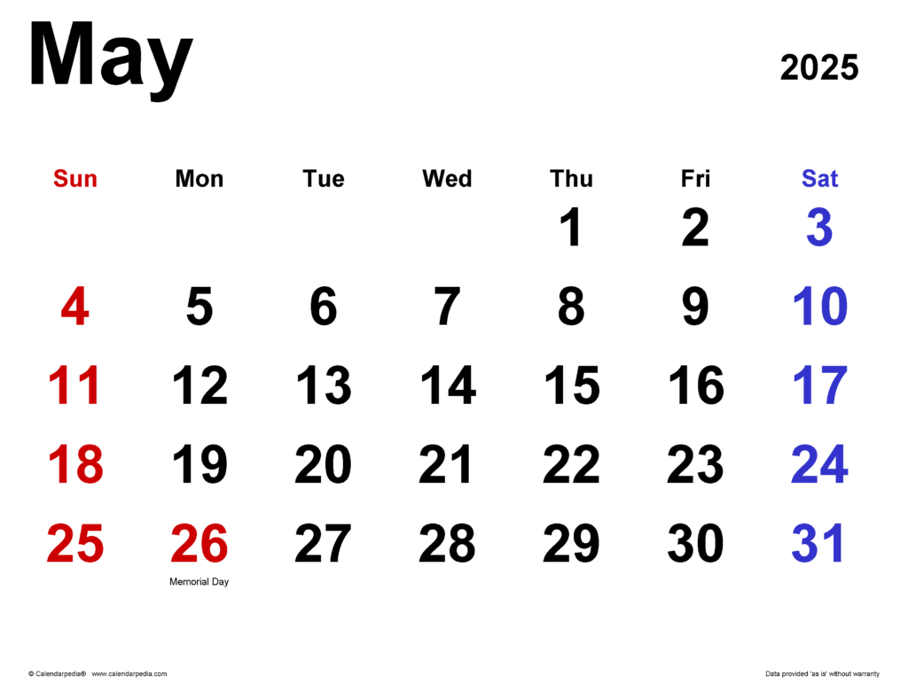 May 2025 Calendar Template A Comprehensive Guide To Planning Your 