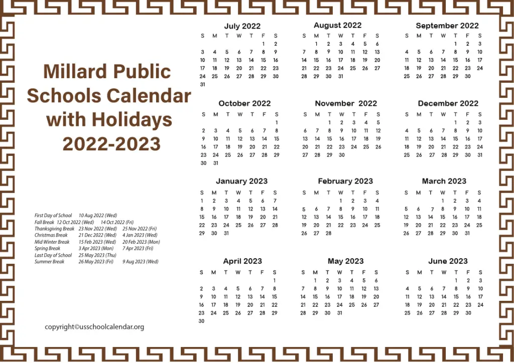 Millard Public Schools Calendar 2024 20254 2025 Channa Chelsey