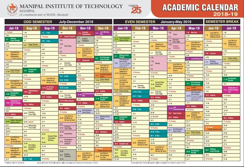 MIT Academic Calendar Released ManipalBlog