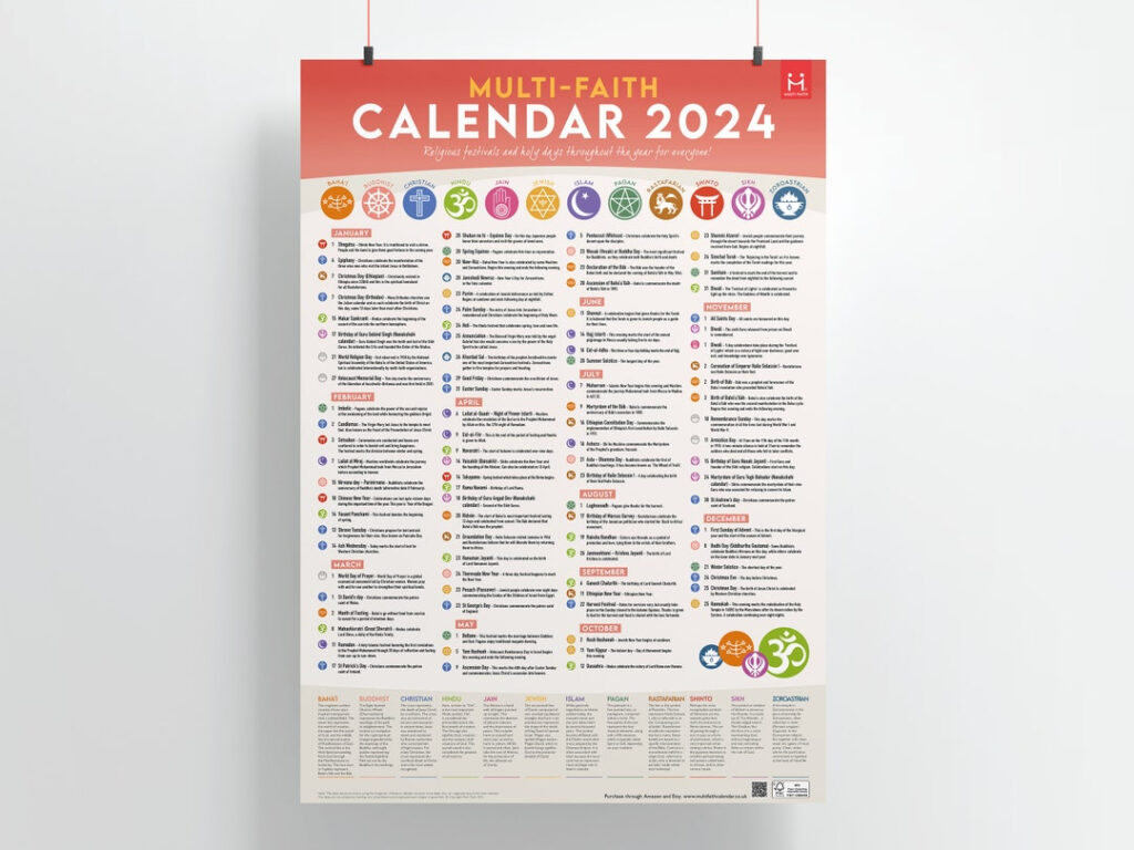 Multi faith Calendar 2024 Planner Celebrations Diversity Coexist Etsy