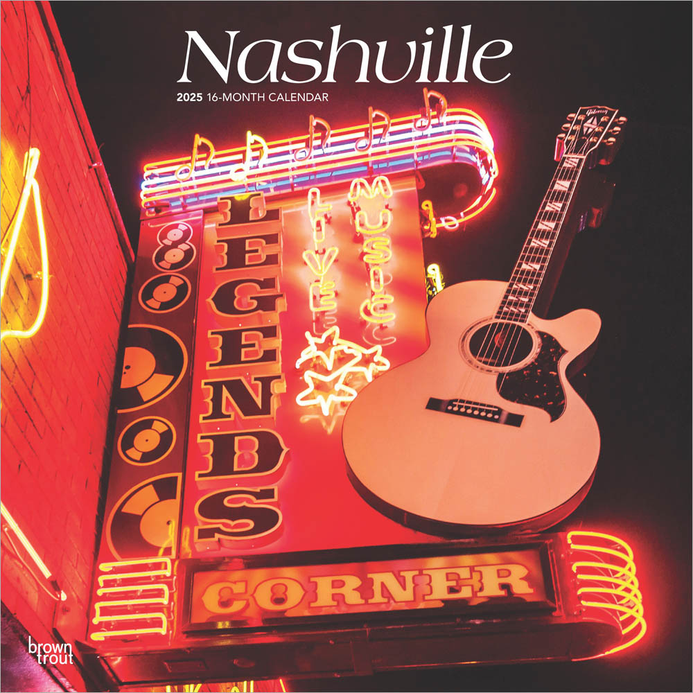 Nashville 2025 Square Wall Calendar Plastic Free Memorial Day 