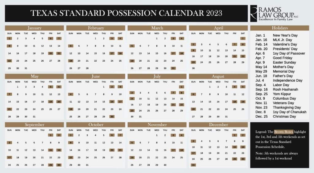 Navigating The 2025 Standard Possession Order Calendar A Guide To 