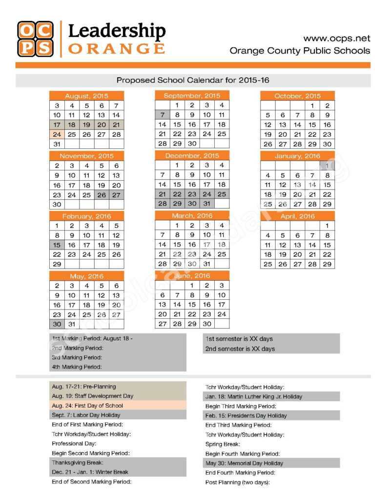 Navigating The Orange County Public Schools 2025 2019 Academic Calendar 