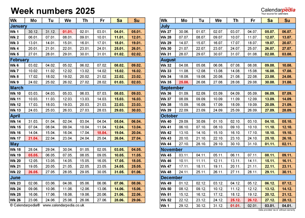 Navigating Time A Comprehensive Guide To The 2025 Weekly Calendar 