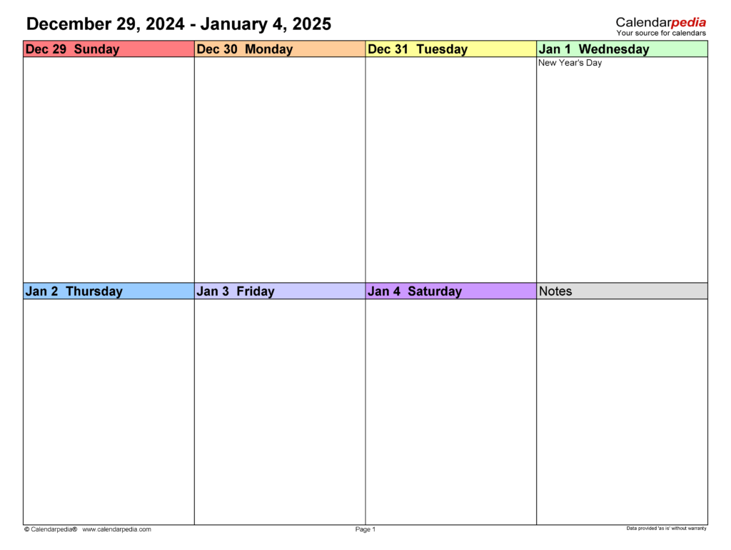 Organizing Your 2025 A Comprehensive Guide To Free Weekly Calendar 