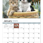 Paw Print Cat Calendar 2025 Ethyl Millisent