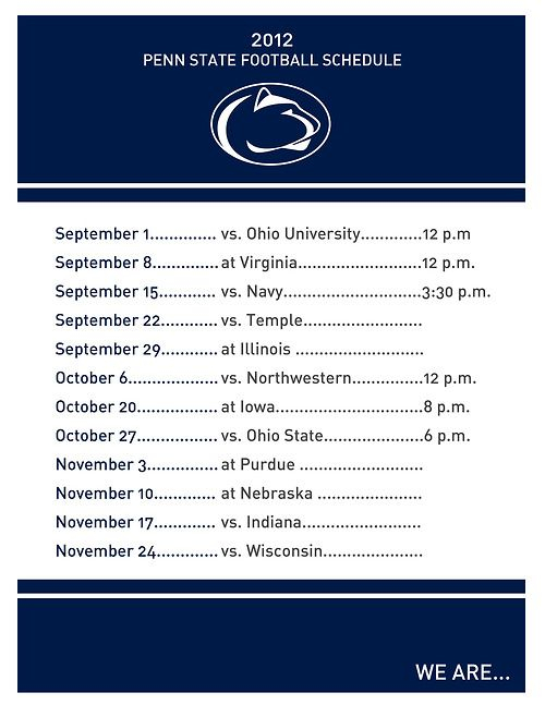 Penn State Football Schedule 2024 Printable Gabie Jocelyn