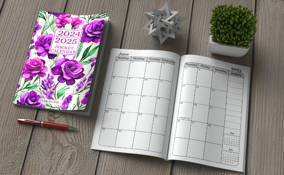 Pocket Calendar 2024 2025 For Purse 2 Year Pocket Planner From January 