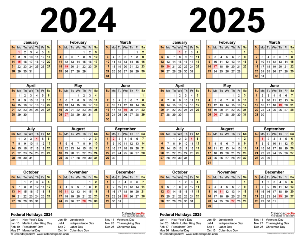 Printable 2024 And 2025 Calendars Your Essential Planning Tools 2025 