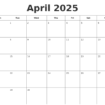 Printable April 2025 Calendar Free Devon Miriam