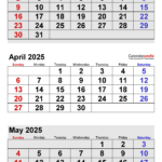 Printable Calendar 2025 March April Evvy Marsha