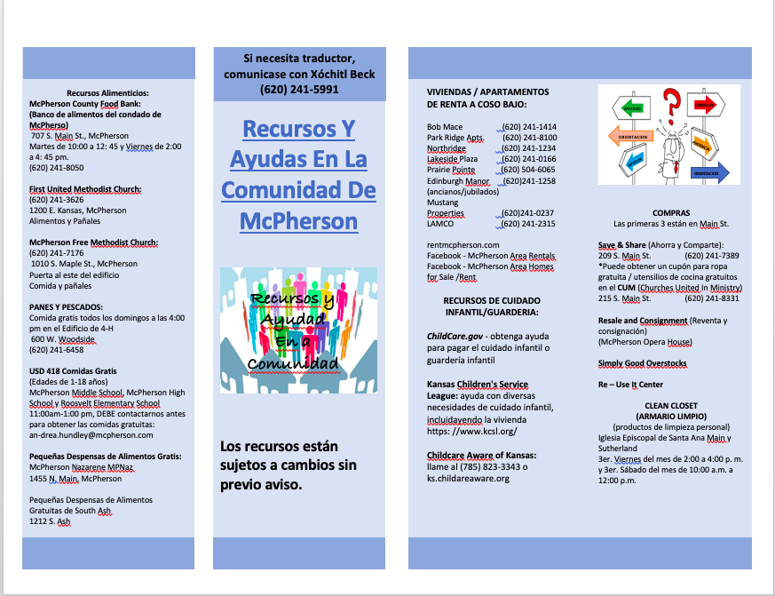 Recursos Para Padres De ESOL ESL Resources McPherson USD 418