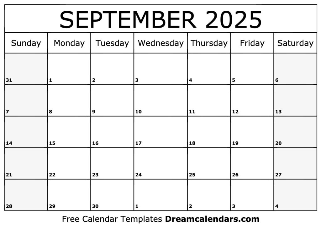 September 2025 Calendar Free Printable With Holidays And Observances