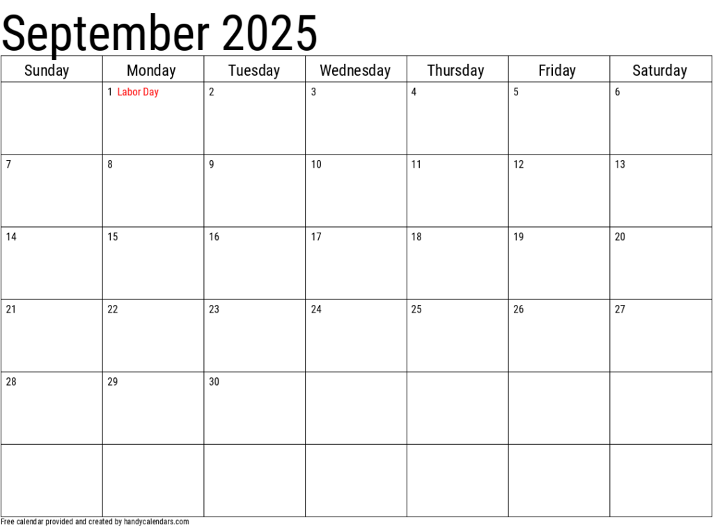 September 2025 Calendar With Holidays Handy Calendars