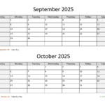 September And October 2025 Calendar A Comprehensive Guide Calendar