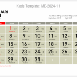 Set Template Kalender 2024 Dan Tahun 2025 Set 12 Bulan Kalender Meja