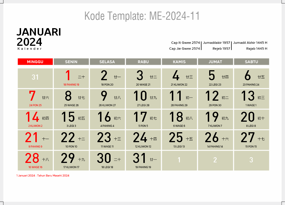 Set Template Kalender 2024 Dan Tahun 2025 Set 12 Bulan Kalender Meja 