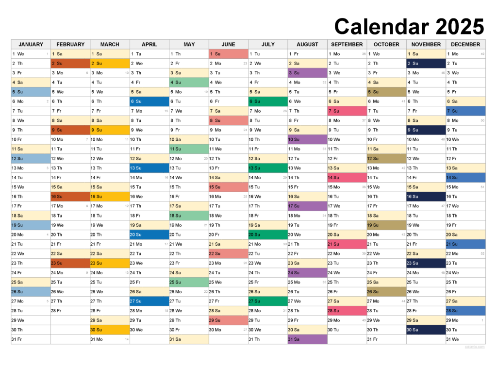 Usps Color Coded Calendar 2025 Printable Pdf Nalc Muire Tiphani