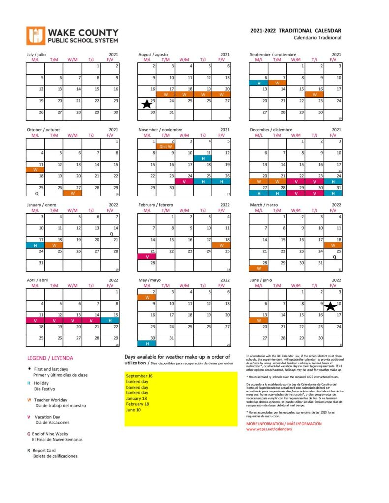 Wake County Schools 2025 Calendar A Comprehensive Overview Editable 